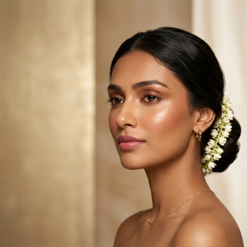 Premium makeup and hair styling by Laya with jasmine bridal beauty detail